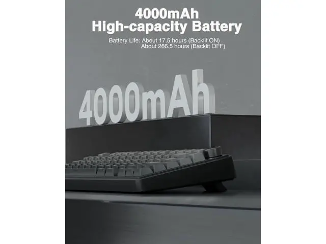 Alt view image 3 of 7 - F75 Pro 75% Tri-Mode Wireless Mechanical Keyboard, Hot Swappable Gaming Keyboard with Knob, Pre-lubed Reaper Switches, Side Printed PBT Keycaps, RGB Backlit Keyboard