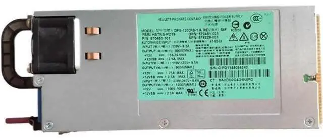 Main image of 1200W Server Power Supply for HP DL380 DL580 G7 | HSTNS-PD19 570451-101 579229-001 570451-001 DPS-1200FB-1