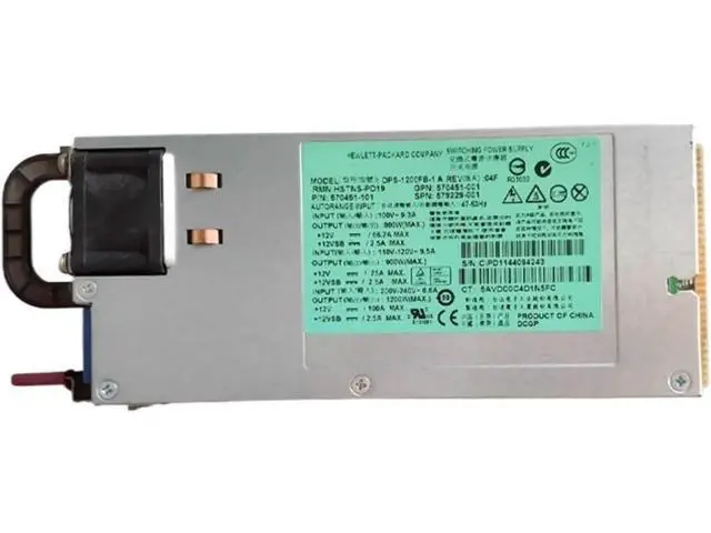 Alt view image 5 of 5 - 1200W Server Power Supply for HP DL380 DL580 G7 | HSTNS-PD19 570451-101 579229-001 570451-001 DPS-1200FB-1