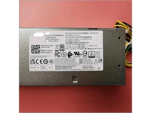 Alt view image 2 of 6 - 200W Power Supply for Dell 3050 5050 7050 3060 5060 7060 7070 3070 SFF, Replacement for H200EBS-00 L200EBS-00 AC200EBS-00 H200NS-00