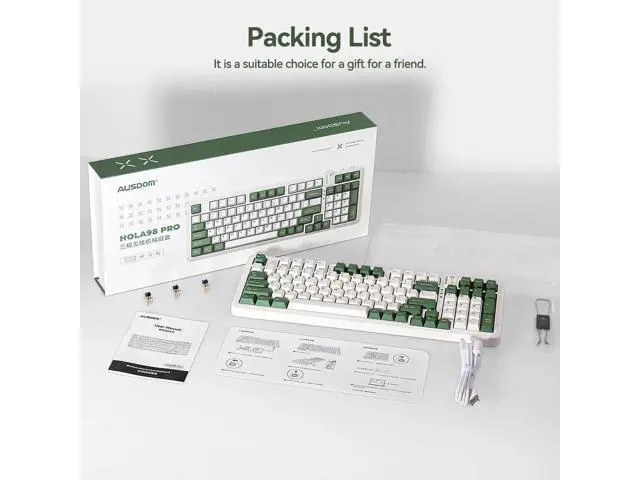 Alt view image 3 of 7 - 98Pro Tri-Mode Wireless Mechanical Keyboard,97 Keys Gasket Hot Swappable Gaming Keyboard Linear Switch RGB Backlit Compatible With Win Mac Green White