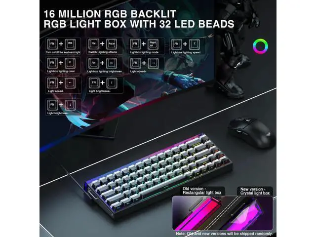 Alt view image 3 of 7 - Hero 68 HE 60% Wired Gaming Keyboard, Hall Effect Magnetic Switch Keyboard, 8KHz Polling Rate, Side Printed PBT Keycaps, RGB Light Box Custom Software Keyboard for PC Mac