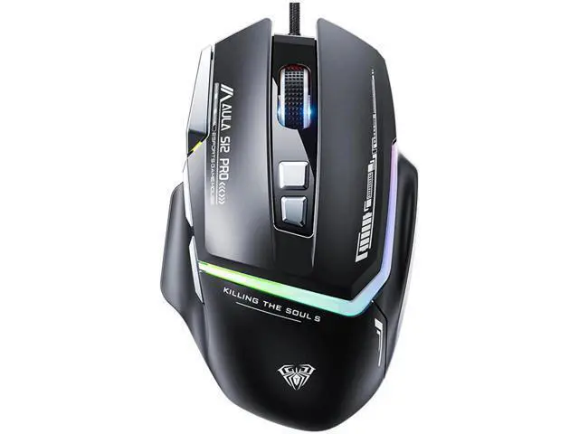 Alt view image 2 of 7 - Wired Mechanical Keyboard and Mouse Combo, F2088 White Typewriter Style Keyboard with Blue Switches + S12PRO RGB Black Gaming Mouse Set for PC Gaming Office