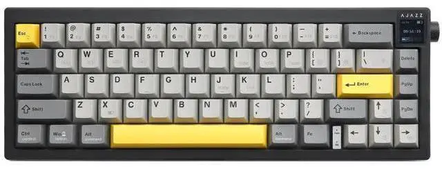 Main image of AJAZZ AK650 65% Wireless Mechanical Keyboard Smart Display Rotary Knob Tri Mode BT 2.4G USB-C Hot Swappable Flying Fish Switch PBT Keycaps RGB Gaming Keyboard Compatible with Windows Mac Black