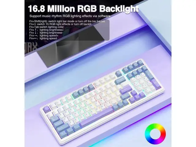 Alt view image 2 of 7 - F99 Tri-Mode Wireless Mechanical Keyboard, BT5.0/2.4G/USB-C Hot Swappable Gasket Gaming Keyboard with Pre-lubed Linear Switch RGB Backlit Compatible with PC Tablet Xbox PS4 PS5