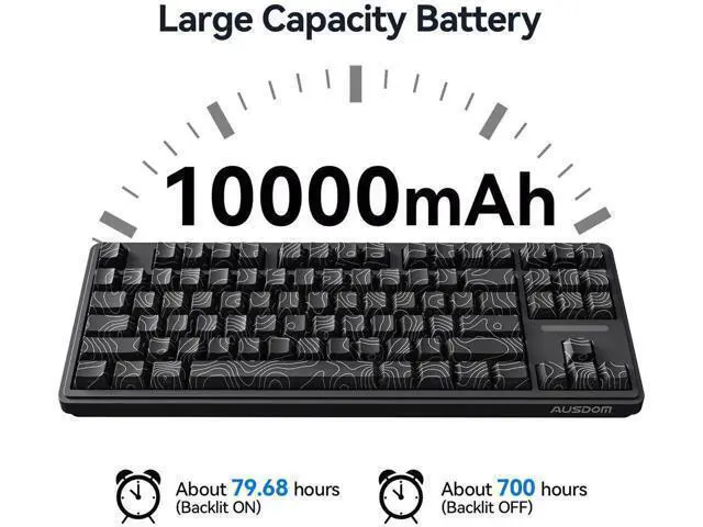 Alt view image 5 of 7 - Tri-Mode Wireless Mechanical Gaming Keyboard 10000mAh Large Battery BT5.3 2.4G USB-C Hot Swappable 15-Layer Gasket Structure RGB Side Printed PBT Keycaps Custom Keyboard