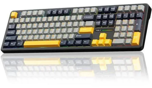 Main image of F108 Full Size 108 Keys Wireless Mechanical Keyboard Tri-Mode BT5.0 2.4GHz USB-C Hot Swappable Pre-lubed Switch PBT Keycaps RGB Gaming Keyboard with Numpad
