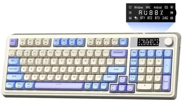 Main image of S99 Pro Tri-Mode Wireless Gaming Keyboard With Smart Display Media Knob Numpad Creamy Typing RGB Backlit Custom Keyboard Purple Compatible with Mac Xbox PC