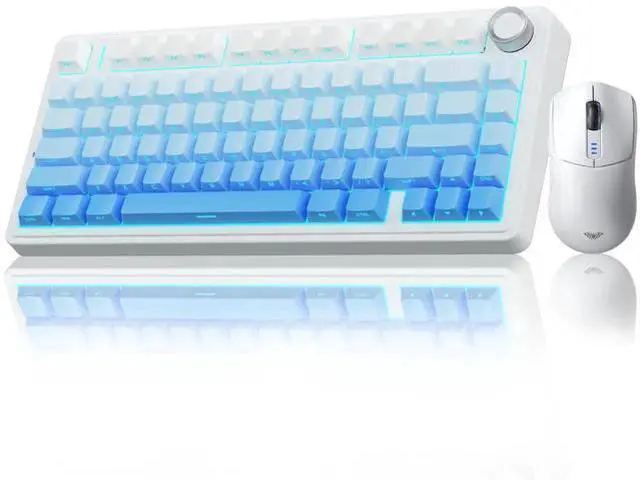 Main image of F75 Pro 75% Hot Swappable Wireless Keyboard and SC580 Wireless Gaming Mouse Set White
