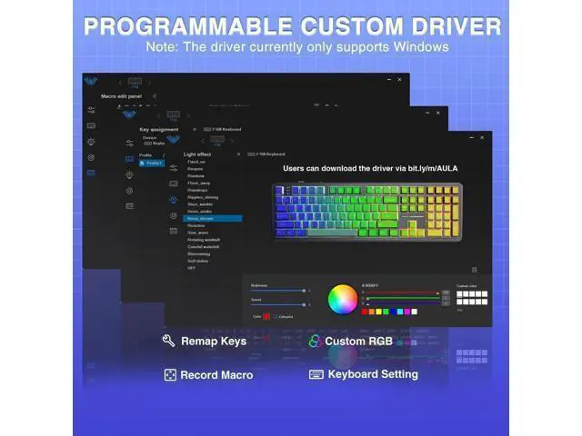 Alt view image 3 of 7 - F108 108 Keys Full Size Wireless Mechanical Keyboard Tri-Mode BT5.0 2.4G USB-C Hot Swappable Pre-lubed Switch PBT Keycaps RGB Gaming Keyboard with Numpad