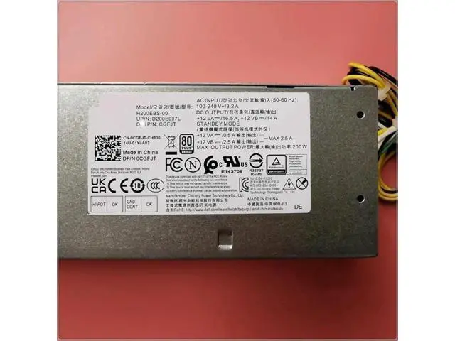Alt view image 6 of 6 - 200W Power Supply for Dell 3050 5050 7050 3060 5060 7060 7070 3070, Replacement for H200EBS-00 L200EBS-00 AC200EBS-00 H200NS-00 1Pack