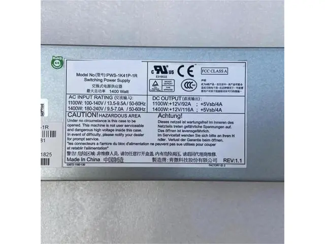 Alt view image 3 of 3 - 1pc PWS-1K41P-1R 1400W 1U Redundant Server Power Supply Unit PSU | 80 Plus Gold | PMBus | Hot-Swap for Supermicro 1U Servers 5 Slim Selling Points (Engli