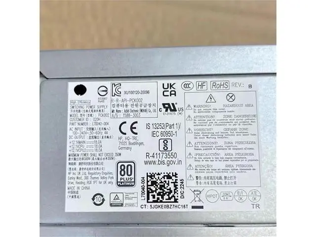 Alt view image 6 of 6 - 350W Switching Power Supply for HP Z1 Z2 G4 G5 G6 G8 Workstations, Replacement for L70042-004 PCK002 1Pack