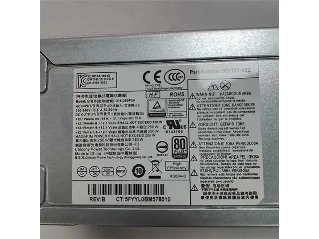 Alt view image 5 of 6 - 250W Power Supply for HP 280 282 600 800 G3 400 480 G4 MT, Replacement L08417-004 D16-250P1A L08417-002 D16-250P2A 901761-002