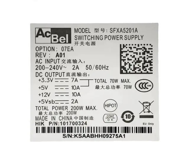 Alt view image 2 of 5 - 200W Hard Disk Recorder Power Supply for SFXA5201A GW-M200HSDA DPS-80PB-10A DVR NVR PSU