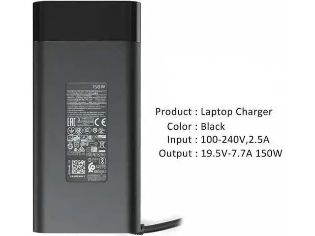 Alt view image 6 of 6 - 150W AC Adapter for HP ZBook 15 G3 G4 G5 G6, ZBook Studio G3-G8, ZBook Fury G7 G8, Replacement TPN-CA11 Laptop Power Supply Charger