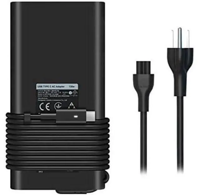 Main image of 130W USB-C AC Charger Adapter, Replacement for Dell Precision 5530, XPS 15 9575 2-in-1 9570 9500, XPS 17 9700, Type C Power Supply Charger Cord