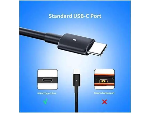 Alt view image 3 of 5 - 130W USB-C AC Charger Adapter, Replacement for Dell Precision 5530, XPS 15 9575 2-in-1 9570 9500, XPS 17 9700, Type C Power Supply Charger Cord