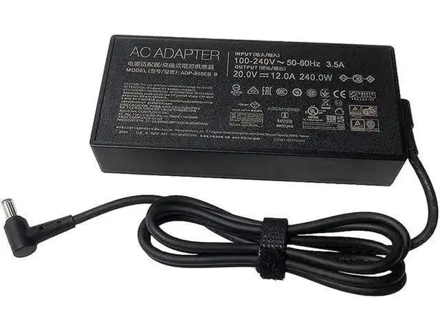 Alt view image 2 of 7 - 240W 20V 12A AC Adapter, 6.0×3.7mm Replacement Charger Compatible with ASUS ADP-240EB B AD065G2Uz, ROG 15 GX550LXS RTX2080 Gaming Laptop Power Supply