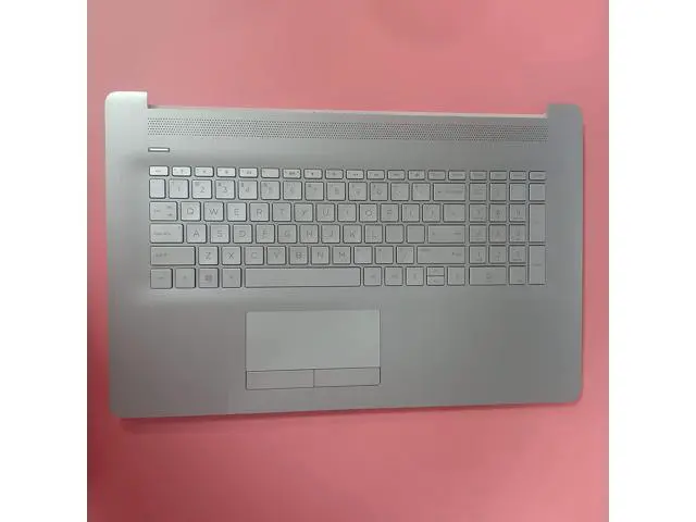 Alt view image 3 of 7 - Replacement for HP 17 by 17-by 17CA 17-CA Laptop Upper Case Palmrest Non-Backlit Keyboard Touchpad Assembly Part L26986-001 6070B1308113 Top Cover Sliver 2020 Year - OEM