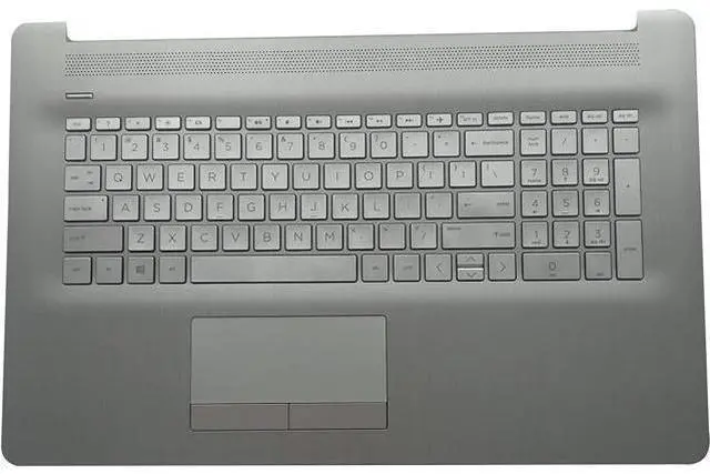 Main image of Replacement for HP 17 by 17-by 17CA 17-CA Laptop Upper Case Palmrest Non-Backlit Keyboard Touchpad Assembly Part L26986-001 6070B1308113 Top Cover Sliver 2020 Year - OEM
