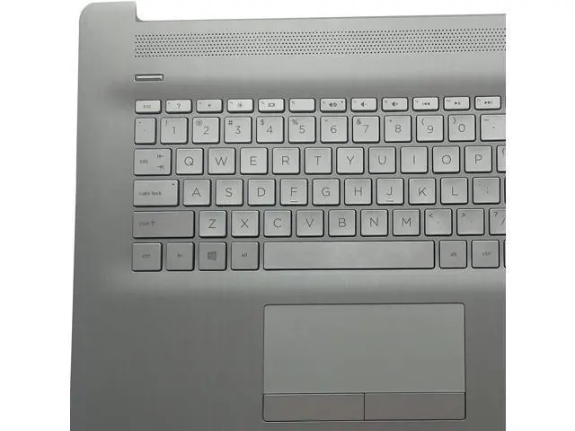 Alt view image 5 of 7 - Replacement for HP 17 by 17-by 17CA 17-CA Laptop Upper Case Palmrest Non-Backlit Keyboard Touchpad Assembly Part L26986-001 6070B1308113 Top Cover Sliver 2020 Year - OEM