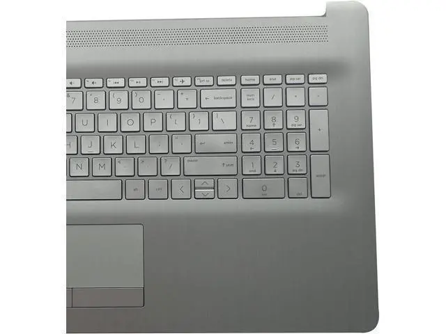 Alt view image 6 of 7 - Replacement for HP 17 by 17-by 17CA 17-CA Laptop Upper Case Palmrest Non-Backlit Keyboard Touchpad Assembly Part L26986-001 6070B1308113 Top Cover Sliver 2020 Year - OEM