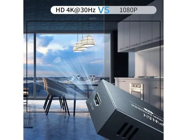 Alt view image 4 of 7 - HDMI Extender Splitter 1x4 1080P@60Hz Over Cat 5E/6/7 Ethernet Cable 50m (165ft) Support EDID Copy POC Function (1 in 4 Out)