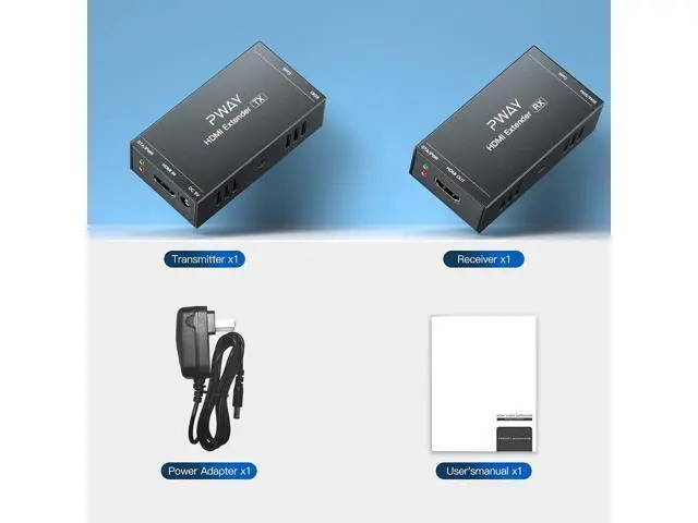 Alt view image 7 of 7 - 4K 60Hz HDMI Extender Splitter 1 to 2 Remote TV 60m Over Cat5e Cat6 Ethernet Cable Support IR Return Control