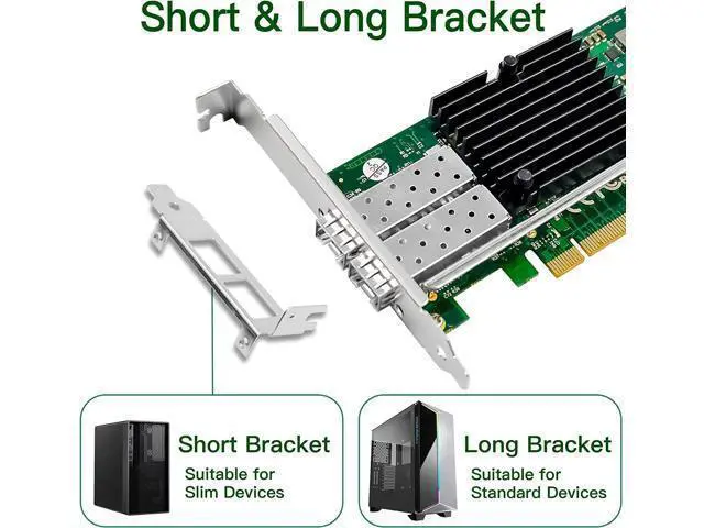 Alt view image 4 of 7 - 10Gb Ethernet NIC with Intel 82599ES Controller, 10G PCI-E Network Card Compare to Intel X520-DA2 Converged Network Adapter, Dual SFP+ Ports, PCI Express X8