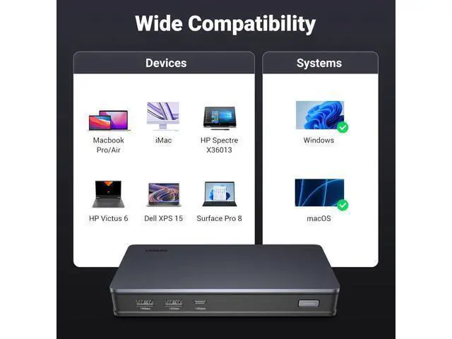 Alt view image 6 of 7 - Revodok Pro 209 USB C Docking Station, DisplayLink 9-in-1 Dual 4K@60hz Monitor Dock for MacBook & Windows with 2 DP & 2 HDMI, 10 Gbps USB C & USB-A Data Ports, 100W PD, Gig Ethernet
