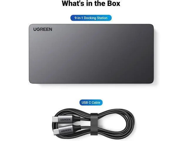 Alt view image 7 of 7 - Revodok Pro 209 USB C Docking Station, DisplayLink 9-in-1 Dual 4K@60hz Monitor Dock for MacBook & Windows with 2 DP & 2 HDMI, 10 Gbps USB C & USB-A Data Ports, 100W PD, Gig Ethernet