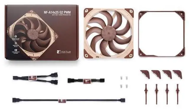 Alt view image 4 of 7 - NF-A14x25 G2 PWM, Premium-Quality Quiet 140mm PC Fan, 4-pin (Brown)