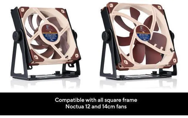 Alt view image 3 of 7 - NV-FM1, Pivoting Multi-Purpose Fan Mount for 120 & 140mm Fans (Black)
