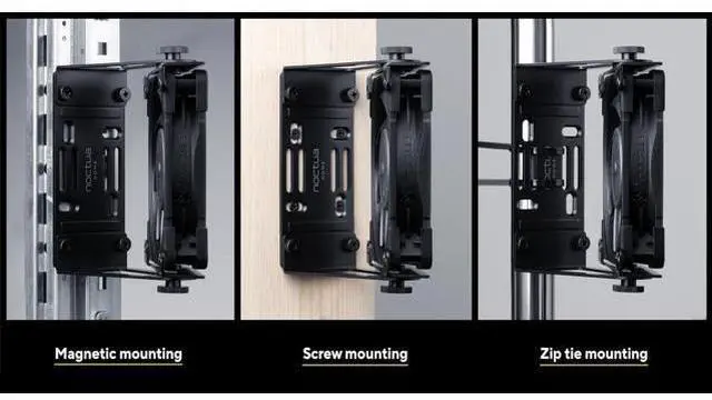 Alt view image 4 of 7 - NV-FM1, Pivoting Multi-Purpose Fan Mount for 120 & 140mm Fans (Black)