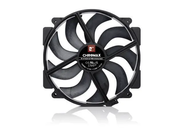 Alt view image 3 of 7 - NF-A14x25r G2 PWM chromax.Black, Premium-Quality Quiet Round-Frame 140mm PC Fan (Black)