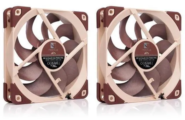 Alt view image 2 of 7 - NF-A12x25 G2 PWM Sx2-PP, Dual Fan Set for Push-Pull and Side-by-Side Applications (Brown)