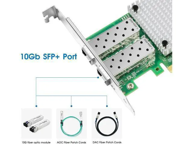 Alt view image 5 of 7 - 10Gb Network Card with Broadcom BCM57810S Chip,Dual-SFP+ Ports PCI Express Ethernet Adapter Support Windows Server/Linux/VMware