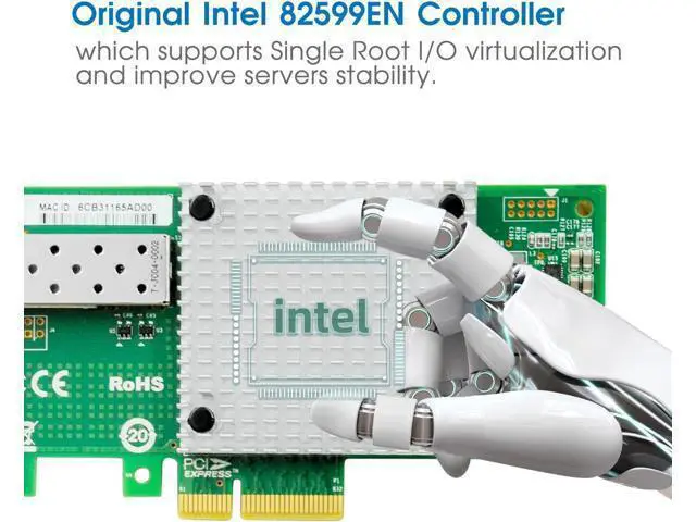 Alt view image 2 of 7 - 10Gb PCI-E NIC Network Card, Dual Copper RJ45 Port, Intel X540 Controller, PCI Express Ethernet LAN Adapter for Windows/Linux/ESX. Compare to Intel X540-T1,X540-T2
