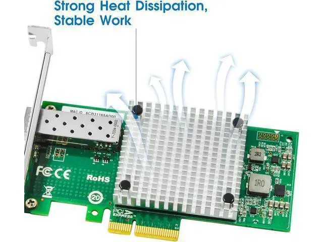 Alt view image 3 of 7 - 10Gb PCI-E NIC Network Card, Dual Copper RJ45 Port, Intel X540 Controller, PCI Express Ethernet LAN Adapter for Windows/Linux/ESX. Compare to Intel X540-T1,X540-T2