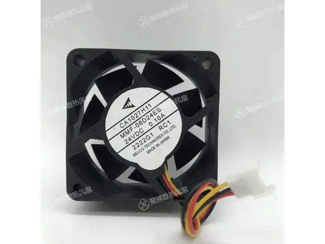Alt view image 5 of 7 - for melco 60MM MMF-06D24ES RC1 24V 0.1A 3 wires 3 pins 6cm Inverter cooling fan