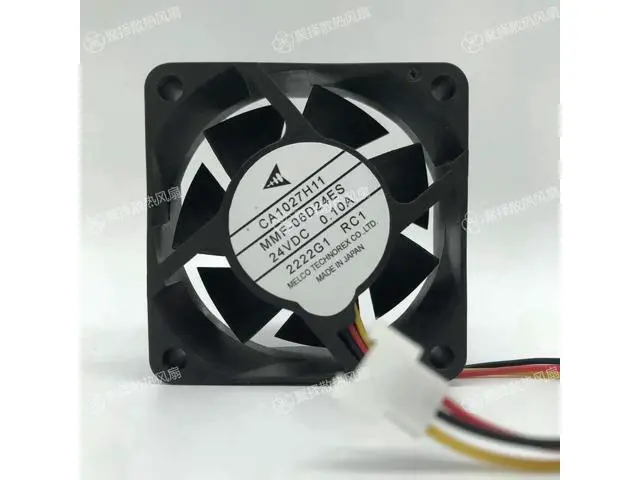 Alt view image 3 of 7 - for melco 60MM MMF-06D24ES RC1 24V 0.1A 3 wires 3 pins 6cm Inverter cooling fan