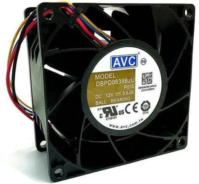 Main image of for AVC 80*38mm DBPD0838B2U DC 12V 3.6A 4 wires ball bearing 8CM axial case fan