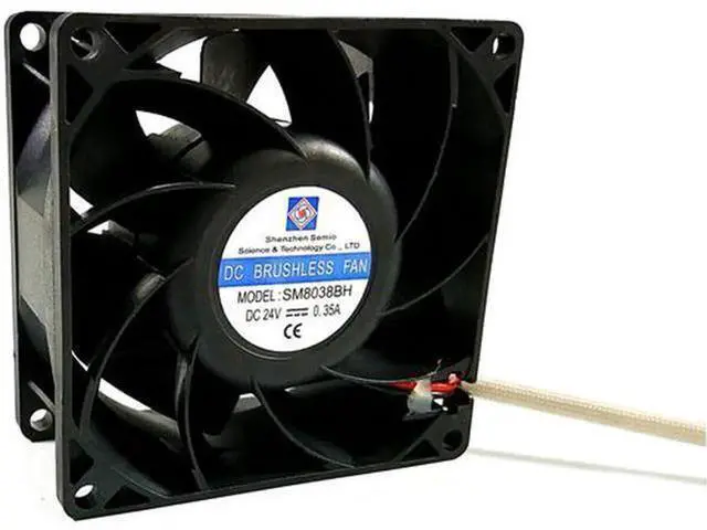 Main image of for SM8038BH 80*38mm DC 24V 0.35A 2 wires 2 pins Balls bearing 8CM axial fan