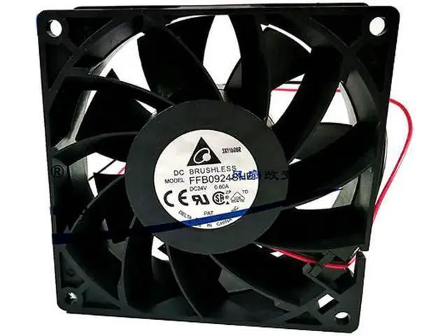 Alt view image 3 of 3 - for Delta 92*38mm FFB0924SHE DC24V 0.6A 2 wires Ball Bearing 9CM inverter fan
