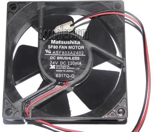Main image of for MATSUSHITA 8CM 80*25mm SF80 ASF803A2402 6317Q-C 24V 110mA 2 Wires 2 Pins inverter fan Case cooler