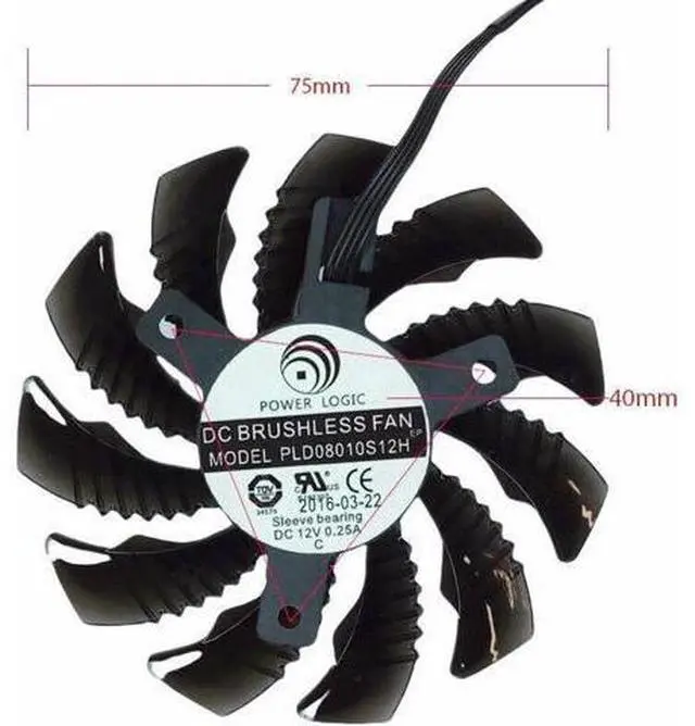 Alt view image 2 of 5 - Aomoproing GPU cooling fan for GTX 780/780TI GTX 760/77