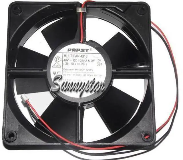 Main image of for PAPST 12032 MULTIFAN 4318 square Cooling fan with 48V 5.0W 105mA 2-Wires