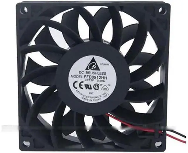 Main image of for Delta 9CM FFB0912HH Dual Balls Bearing Cooling fan with 12V 0.60A 2 Wires