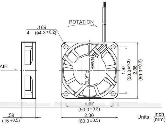 Alt view image 2 of 3 - for NMB-MAT 6cm 2406D-M04W-2BL Brushless DC fan with 24V 0.15A 2 Wires